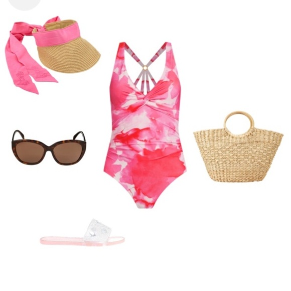 Calvin Klein Women's Tie-Dye Strappy-Back One-Piece Swimsuit SIZE: 16 - Picture 3 of 6